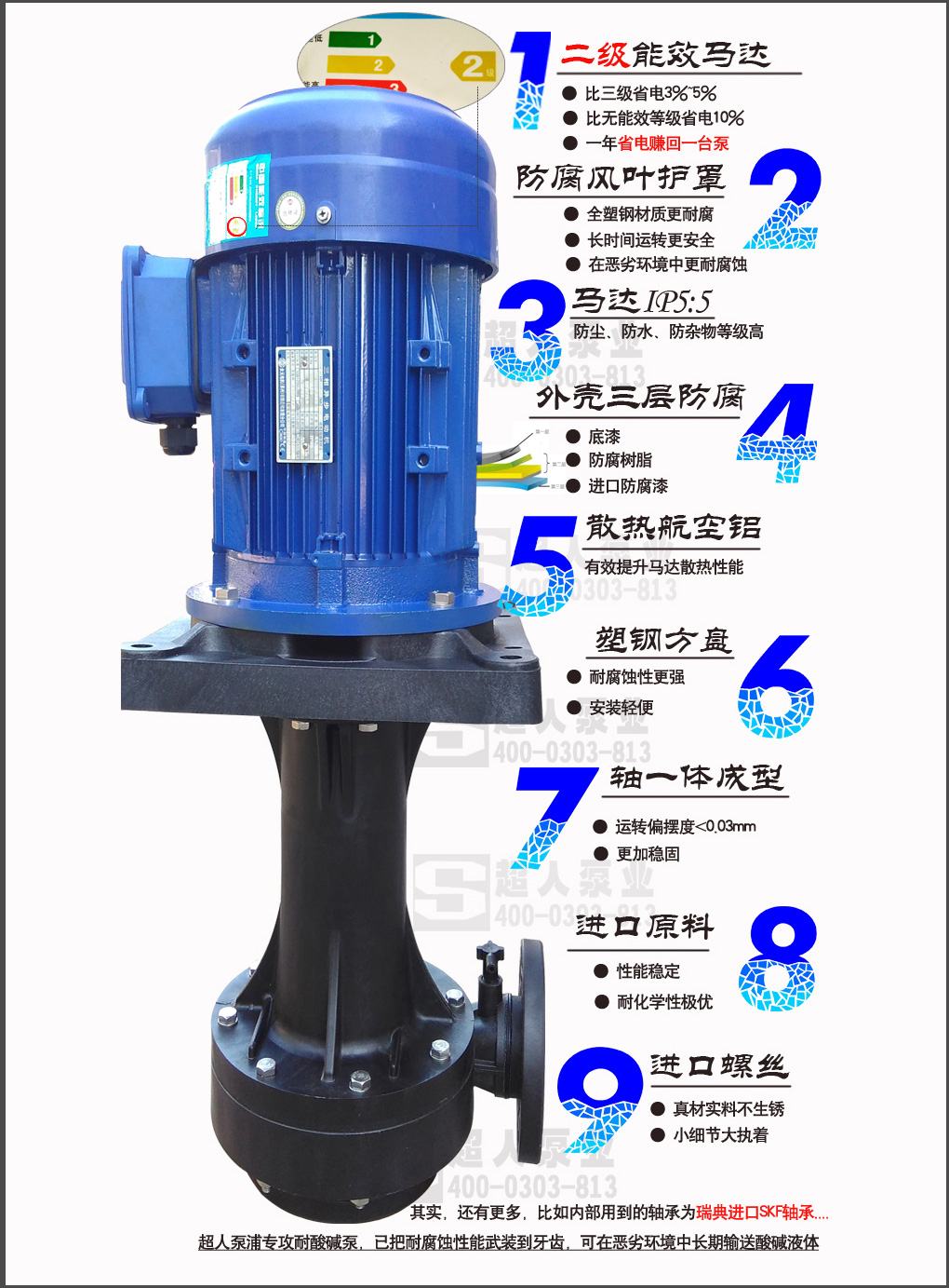 TDM型槽外耐腐蝕立式泵浦優(yōu)點